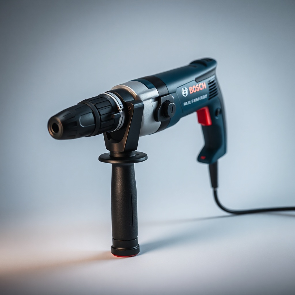 Bosch GBH 2-28 F kullanıcısının işitme koruyucu takarak delme yaparken görüntüsü