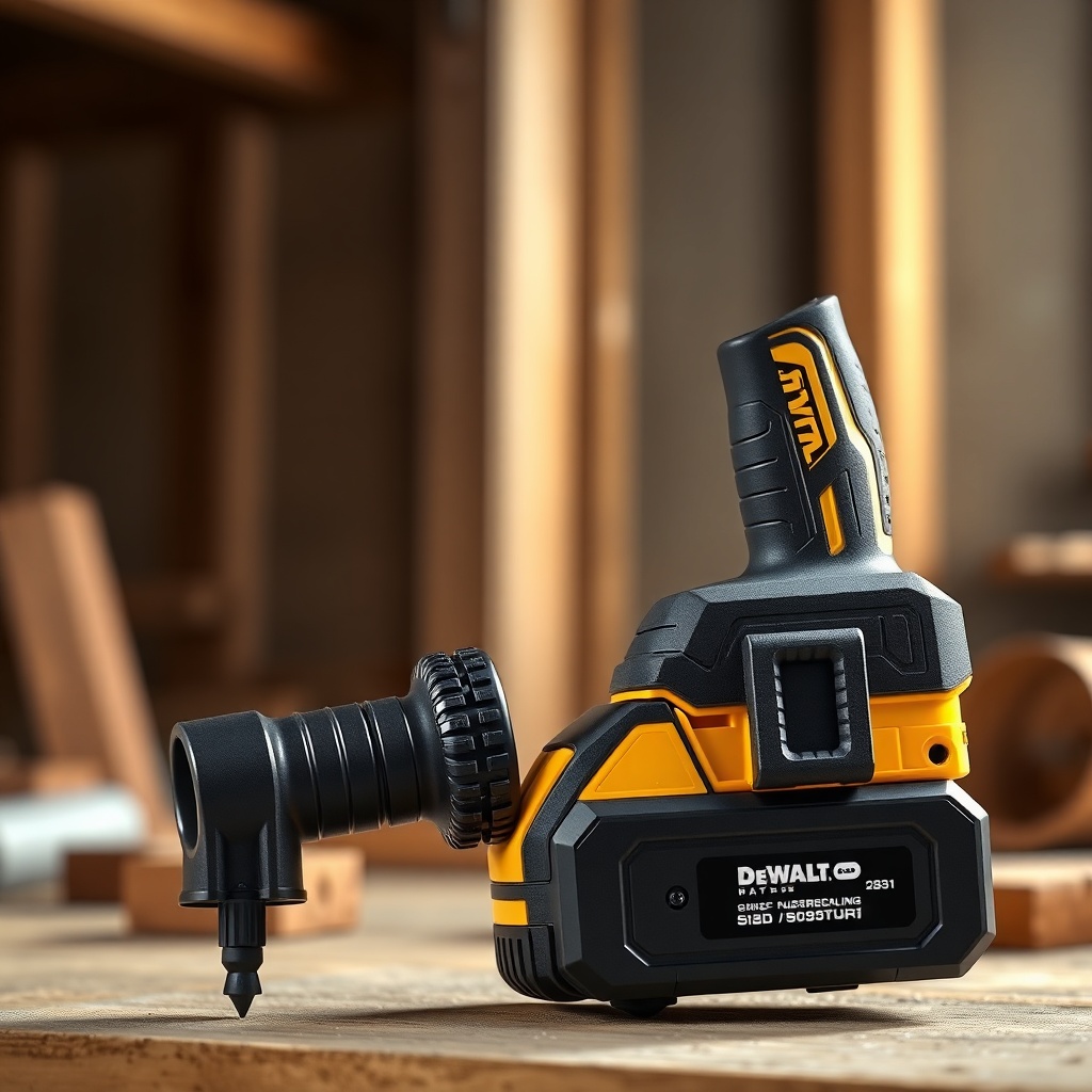Dewalt DCH293 detailed side view with SDS Plus chuck and battery pack