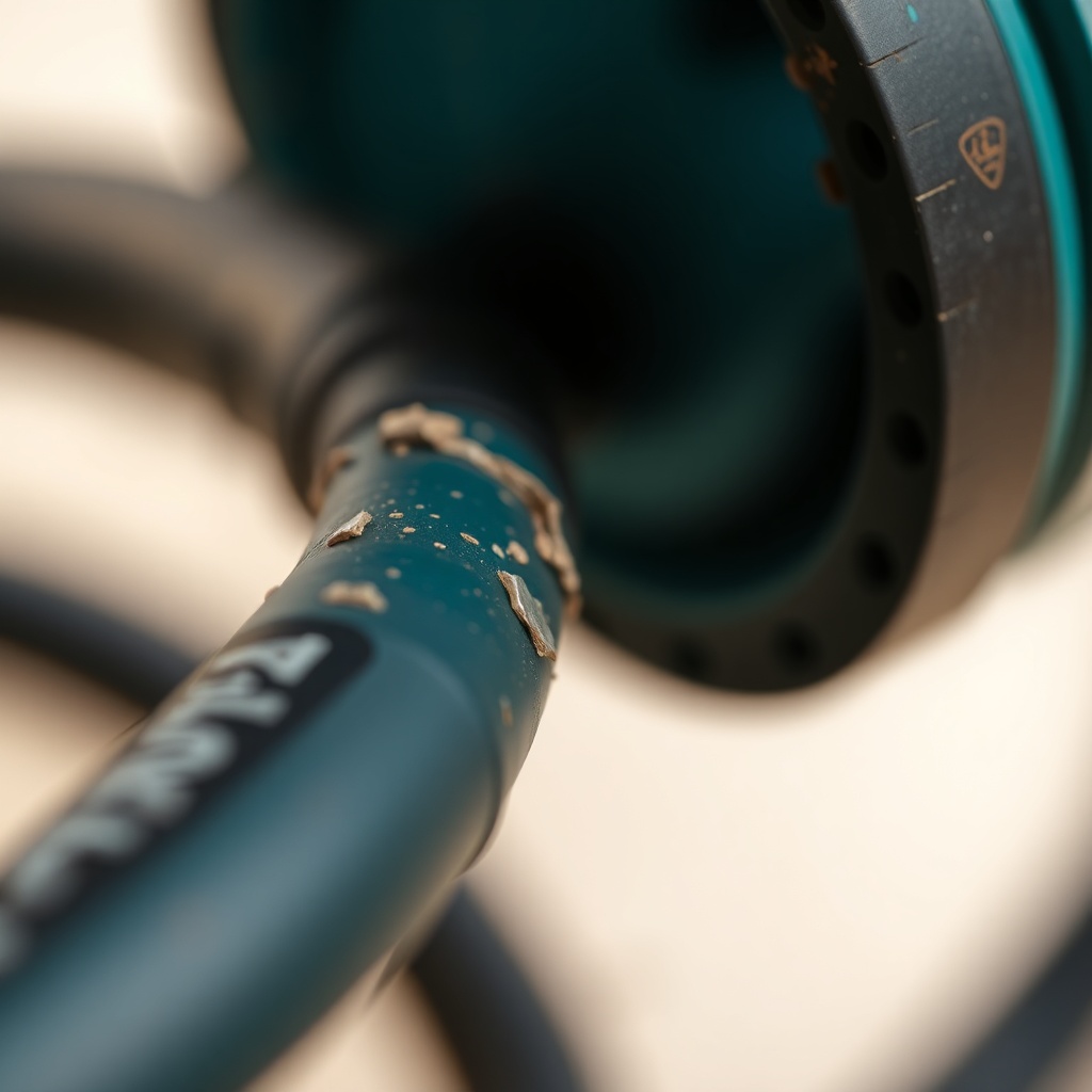 <clean photorealistic photo of a Makita HR2470 power cable with visible wear and tear